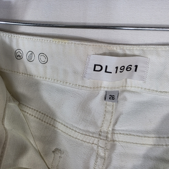 DL1961 Hepburn Wide Leg High Rise Ankle Jeans Eggshell - Picture 11 of 14